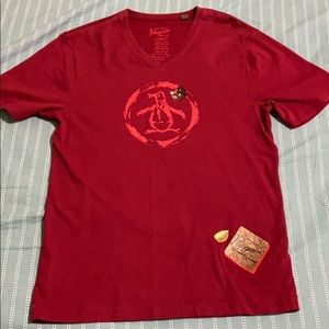 Red V-Neck Penguin by Munsingwear Red Size Small